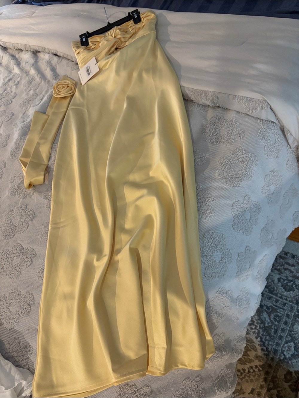 Hello Molly Pale Yellow Satin Maxi Dress